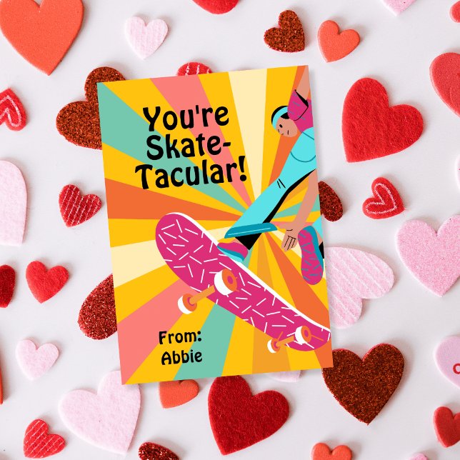 Retro Skateboard Valentine Inbjudningar (Skapare uppladdad)