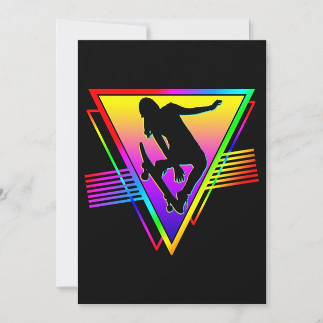 Retro Skateboardåkare Skater Inbjudningar (Framsida)