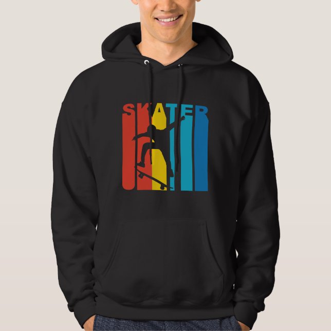 Retro Skateboarding för stilskaterSkateboarder Hoodie (Framsida)
