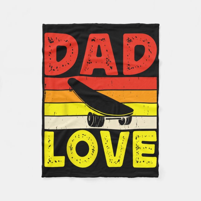 Retro Skateboarding Silhouette Skateboarder Skate  Fleecefilt (Framsidan)