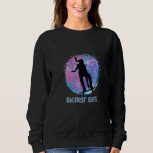 Retro Skateboarding Womens Girls Skater Girl Skati T Shirt