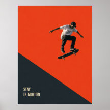 Retro Skateboardings Väggtidningsaffisch