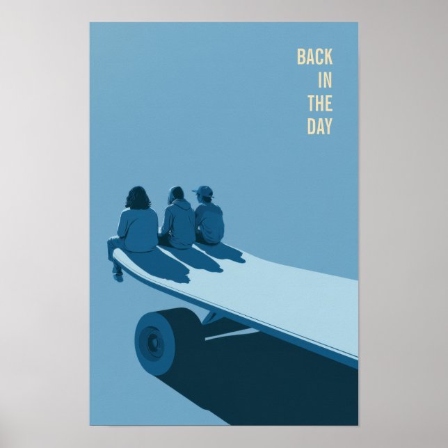Retro Skateboardingsaffisch Poster (Framsidan)