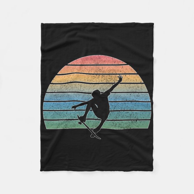 Retro Skater Shirts Vintage Skateboarding Skater S Fleecefilt (Framsidan)