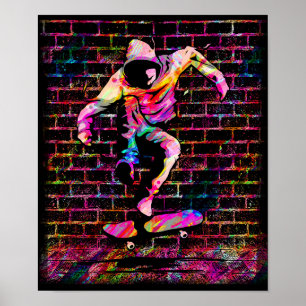 Retro-Skater - Skateboarder - Skateboard för Vinta Poster