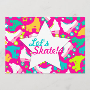 Retro Skates-Anpassningsbarnas inbjudan "Låt oss s