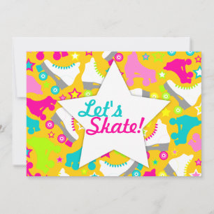 Retro Skates-inbjudan "Låt oss Skate!" Inbjudningar