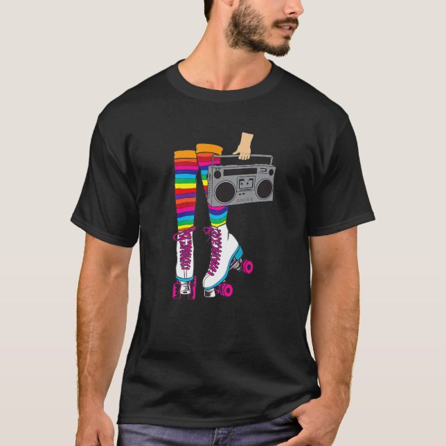 Retro Skating Rink A Funny 80'S Rollerblading Gift T Shirt (Framsida)