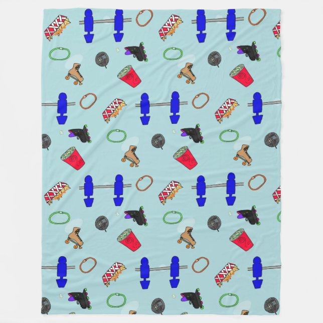 Retro Skating Rink-filt Fleecefilt (Framsidan)