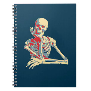 Retro Skeleton Anteckningsbok Med Spiral