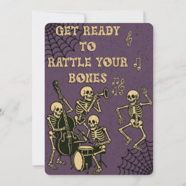 Retro Skeleton Band Halloween fest Inbjudningar