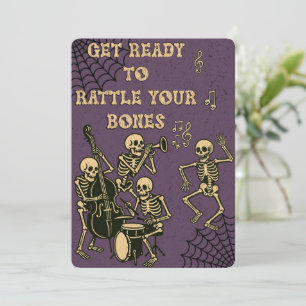 Retro Skeleton Band Halloween fest Inbjudningar
