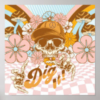 Retro Skeleton Botaniska Blommigtar