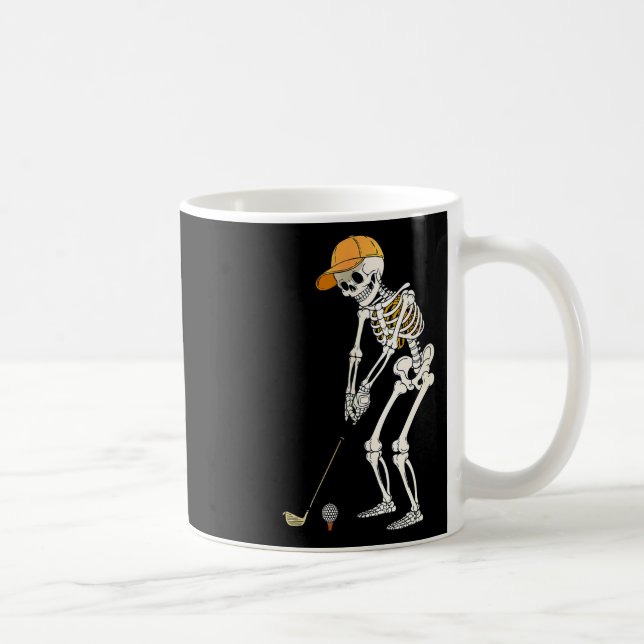 Retro Skeleton Golf Halloween Golfer Golf Player F Kaffemugg (Höger)