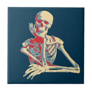 Retro Skeleton Kakelplatta