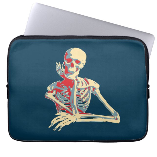 Retro Skeleton Laptop Sleeve (Framsidan)
