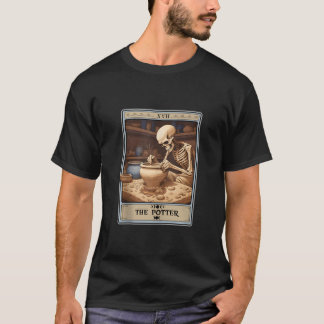 Retro Skeleton Potterna Tarot Card Halloween-punkt T Shirt