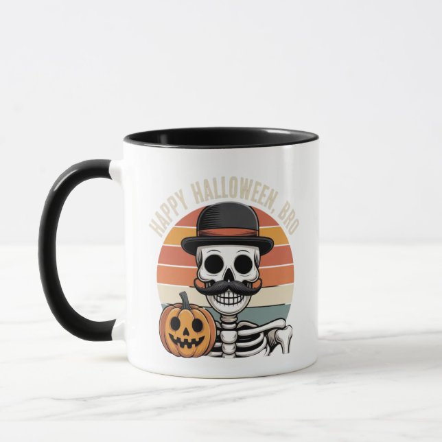 Retro Skeleton Pumpkin Mugg (Vänster)