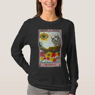 Retro Skeleton Riding molde Audacity Tarot-bilen T Shirt