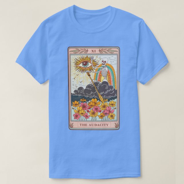 Retro Skeleton Riding molde Audacity Tarot-bilen T Shirt (Design framsida)