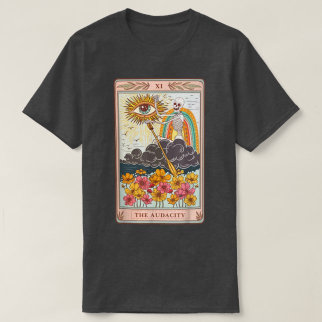 Retro Skeleton Riding molde Audacity Tarot-bilen T Shirt (Design framsida)