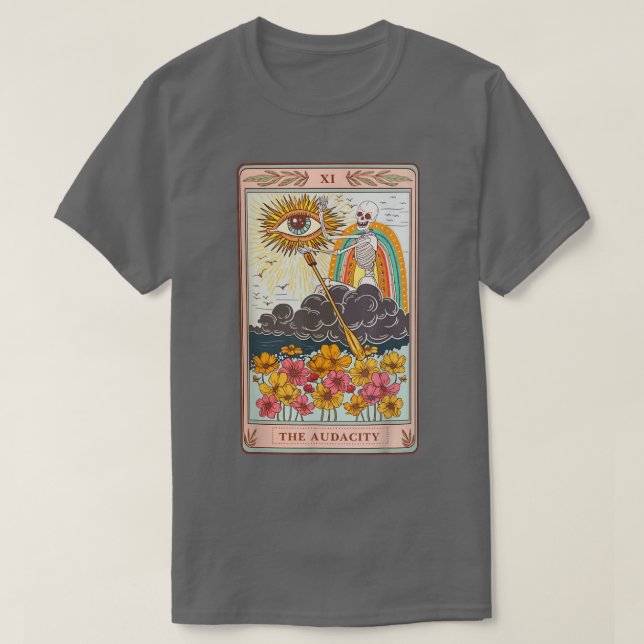 Retro Skeleton Riding molde Audacity Tarot-bilen T Shirt (Design framsida)