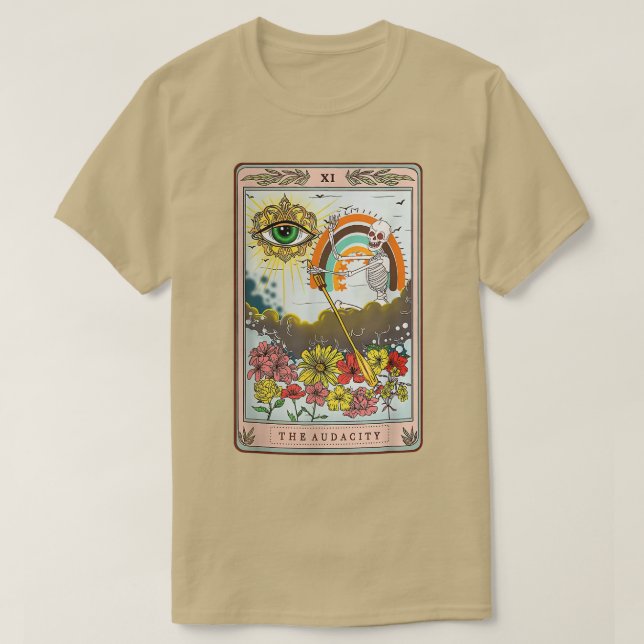 Retro Skeleton Riding molde Audacity Tarot-bilen T Shirt (Design framsida)
