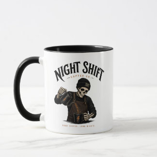 Retro Skelett Barista Nattpasset Kaffe Co Mugg