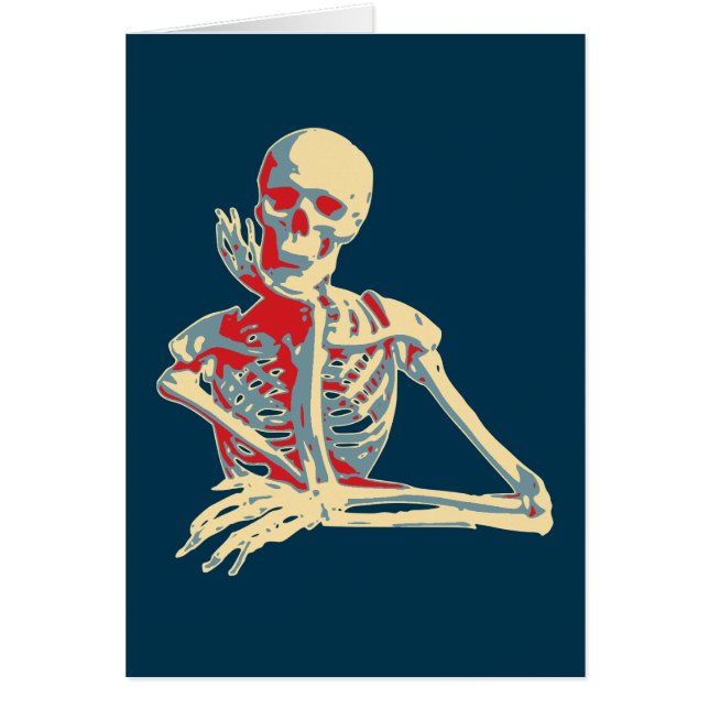 Retro skelett hälsningskort (Framsidan)