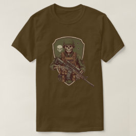 Retro skelettsoldat t shirt