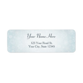 Retro Sketch Fryst Snöflingor på isblått Returadress Etikett