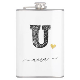 Retro Sketch Monogram Brev U, kolv Fickplunta