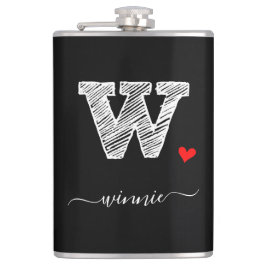 Retro Sketch Monogram Brev W, kolv Fickplunta