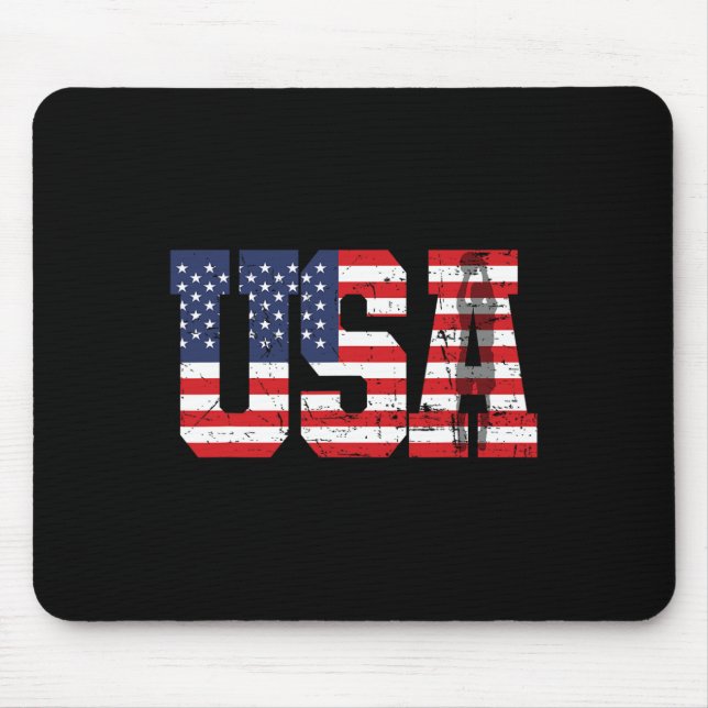 Retro Sketll Player Silhouette American Flag Usa  Musmatta (Framsidan)