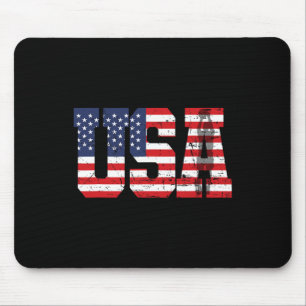 Retro Sketll Spelar Silhuett Amerikansk Flagga Usa Musmatta