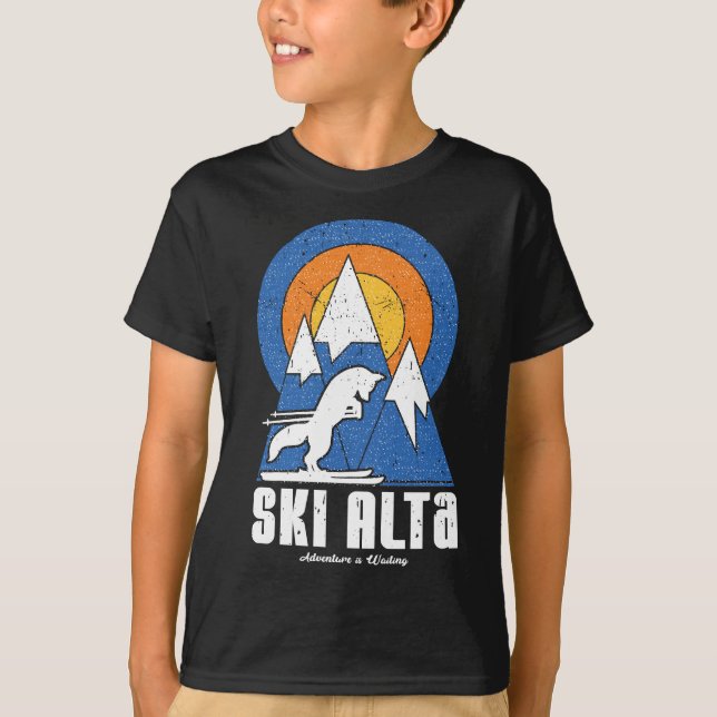 Retro Ski Alta White Fox T Shirt (Framsida)