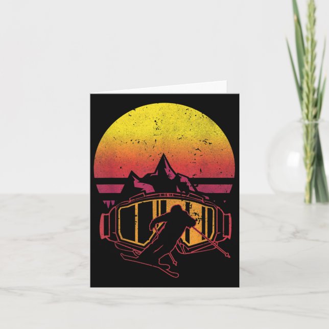 Retro Ski Driver Funny Ski Skiing Kort (Framsida)