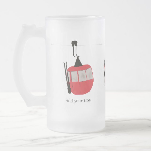 Retro Ski Hiss Skiing Snö bergsbelysning Frostat Ölglas (Vänster)