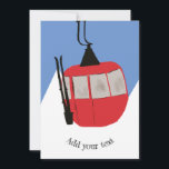 Retro Ski Hiss Skiing Snö bergsbelysning Julkort<br><div class="desc">Modern skidpresent till honom och henne. Bilden Retro ski hiss gondola illustration mönster för skidåkare. Att hoppa över hemdekanter och gåvor.</div>