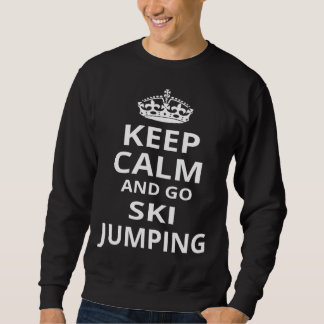 Retro Ski Jumping 'Keep Calm and Go Ski Jumping' Lång Ärmad Tröja