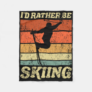 Retro Ski Vacation Winter Sports Skiers jag skulle Fleecefilt