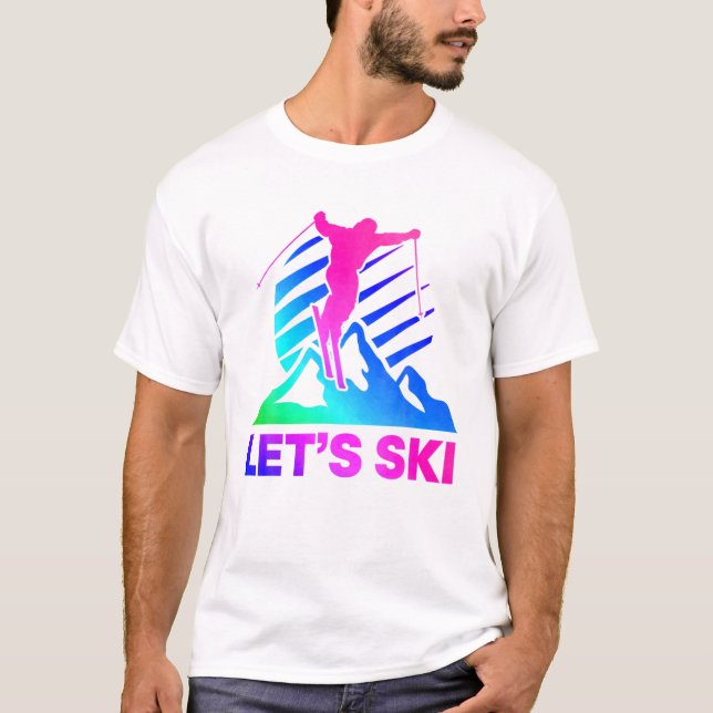 Retro Ski-Vintage 80S 90S - skidutrustningsenhet T Shirt (Framsida)
