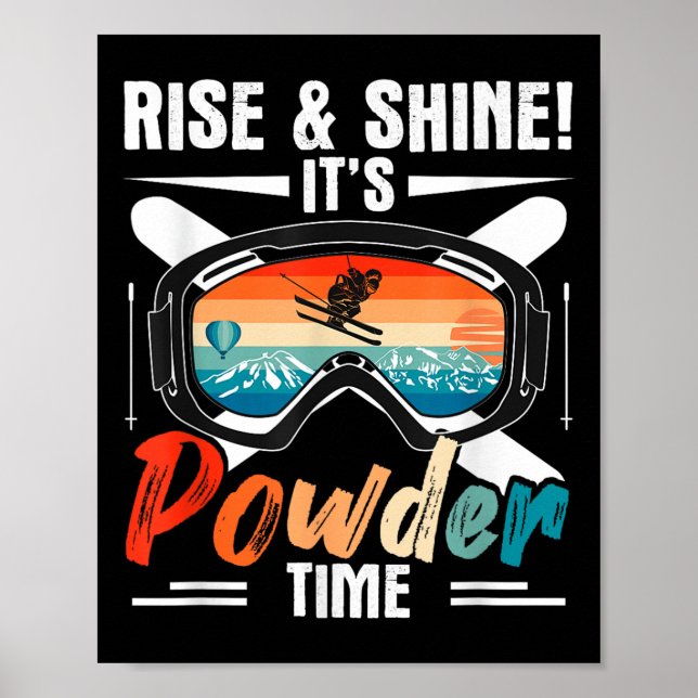 Retro Ski Winter Sport Hoppa över Stiga upp &amp;  Poster (Framsidan)