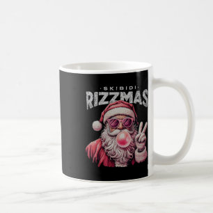 Retro Skibidi Rizzmas jul Rizz Santa Bubbleg Kaffemugg