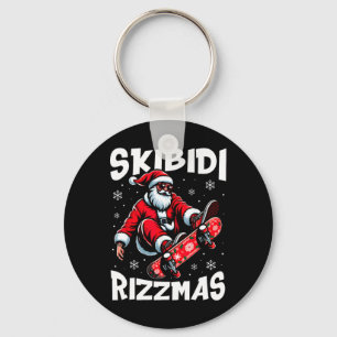 Retro Skibidi Rizzmas Roliga Santa Clause Skridsko Nyckelring