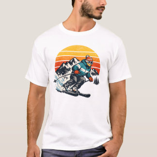 Retro skid solnedgång design vintage t shirt