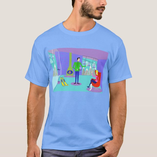 Retro skida semesterT-tröja T-shirt (Framsida)