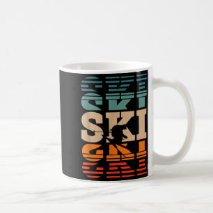 Retro skidåkning skida kaffemugg