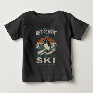 Retro skidälskare Gentoo pingvin vintersport konst T Shirt