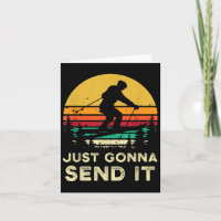 Retro skidgåvor Gonna Send It Meme Rolig skidåkare